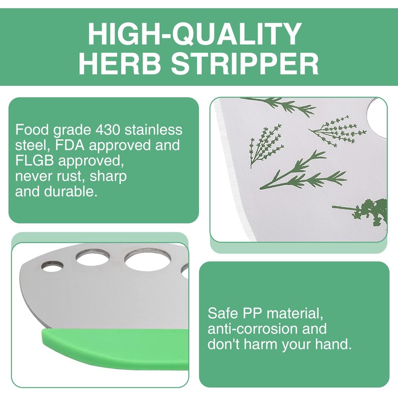 Qiyuda 9 Holes Herb Leaf Stripper and Herb Cutter 2