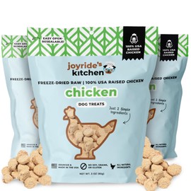 Joyride's Kitchen Freeze-Dried Chicken Liver Dog Treats, Single Ingredient, All-Natural, Protein-Rich Dog Training Treats, Made in USA - Perfect for Picky Eaters, Supports Rescue Dogs, Pack of 3