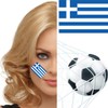 Womaha 30 Sheets Greece Flag Temporary Tattoos Fans Face Tattoo