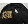 Don't Panic Black Bath Towel, Towel Day Towel, 25th May