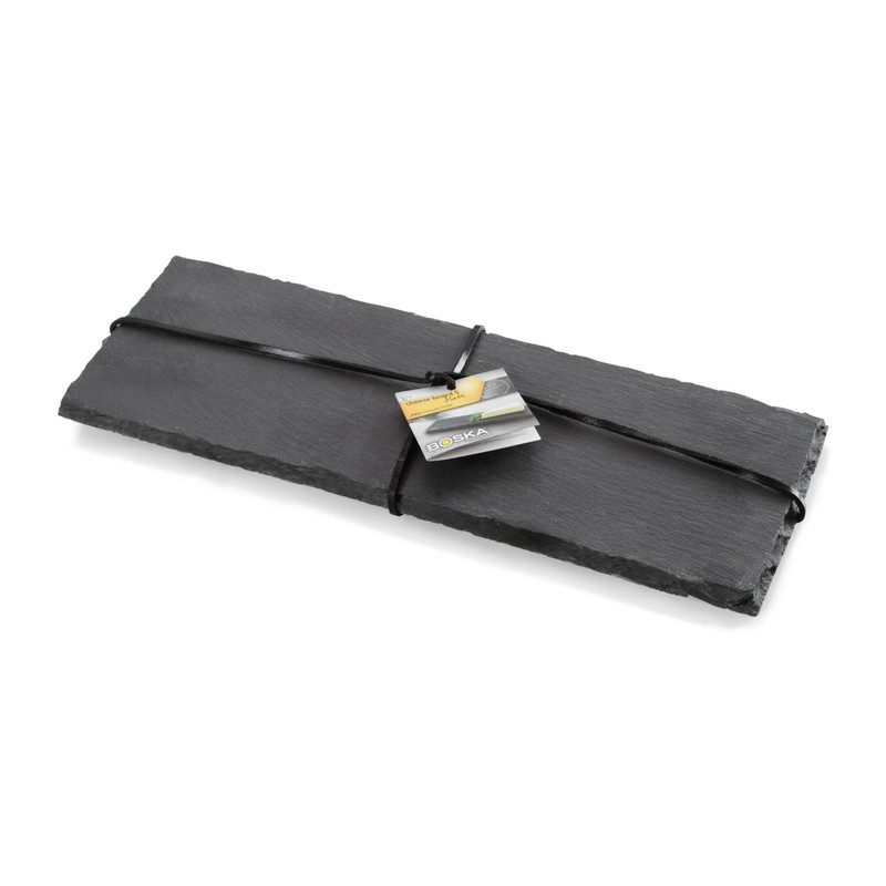 BOSKA Serving Platter Slate S/with Non-Slip Feet/Writable/Dishwasher Safe/Black / 13"