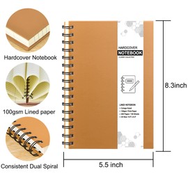 Coopay 4 Pack A5 Hardcover Spiral Notebook College Ruled Notebooks Journal Diary Planner Lined Notebook with Removable dividers for School Office Business Supplies, 8.3 x 5.5 inch