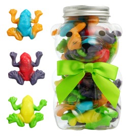 Bear Necessities Gummy Frogs in Bear Jar - Cute Bow, Hand-Jarred Gummy Candy Gift - Sourced & Made in the USA, Fun Gift & Stocking Stuffer - Artisanal Candy Treats & Assorted Gummies - 1 Jar