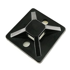 HS Cable Tie Mounts Self Adhesive with Screw Hole Zip Wire Tie Mounting Base Holder (100 Pack) Squares 1x1 Inch,Black