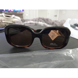 A New Day Black Brown  Shell 100% UV Protection Adult Sunglasses NwT