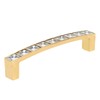 Crystal Pull Modern Cabinet Handle Bling Gold Zinc Alloy Drawer