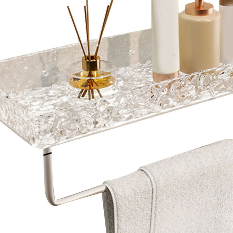 Bathroom Shelves Acrylic Space Saving Hole Free Floating Wall Mounted