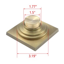 MY MIRONEY Antique Floor Drain Square Brass Shower Drain 4 Inch Bathroom Ground Drainer with Removable Cover Waste Water Strainer - Begonia Carved