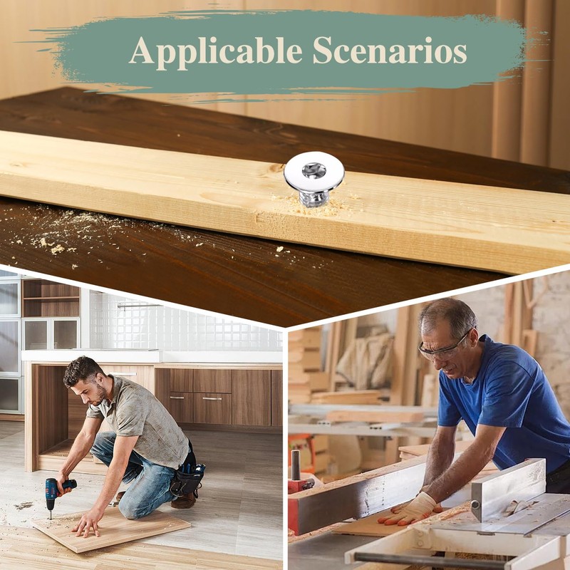 GOHODOMINO M6×40mm Flat Head Socket Cap Screws, Nuts, Flat Washers,