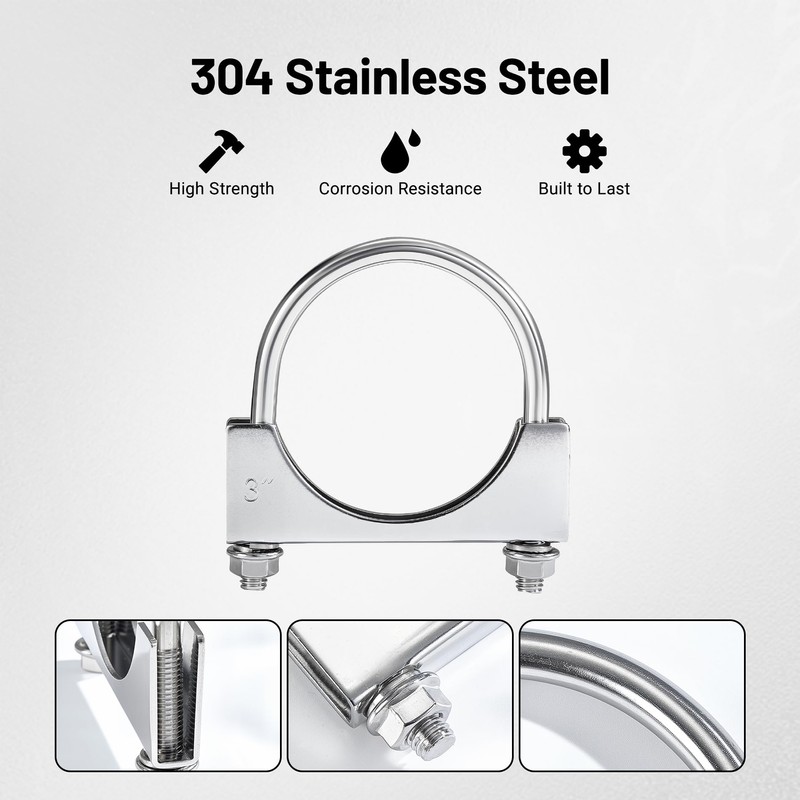 EVIL ENERGY 3" Heavy Duty U Bolt Exhaust Clamp, 3