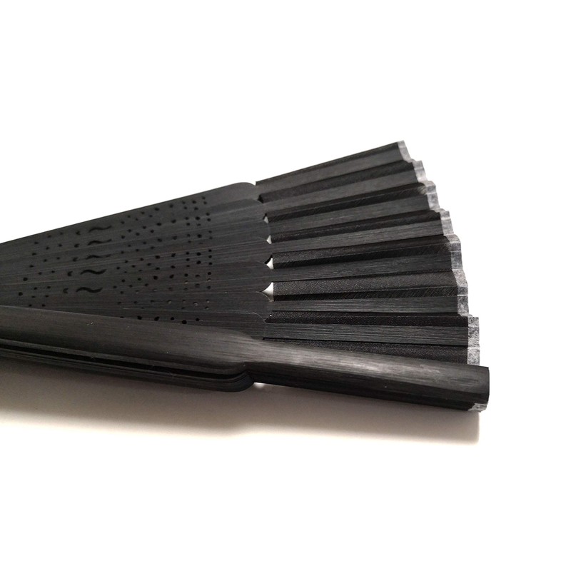 Aotake Kyodo 2019-600 Black Plain Folding Fan with Case, Black