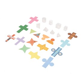 CYSFETENA Pack of 8 Transparent Geometric Bodies, Plastic Geometric Shapes with Card Paper, Removable Lid, Geometry Stencil for Educational Activities, Volume Measurement