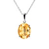 Franki Baker Sterling Silver Natural Beautiful Oval Citrine Gemstone Pendant