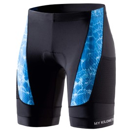 MY KILOMETRE - Pantalones Cortos de triatlón para Hombre con cordón Ajustable (MX/US, Alfa, Grande, Regular, Regular, 2022-skyblue)