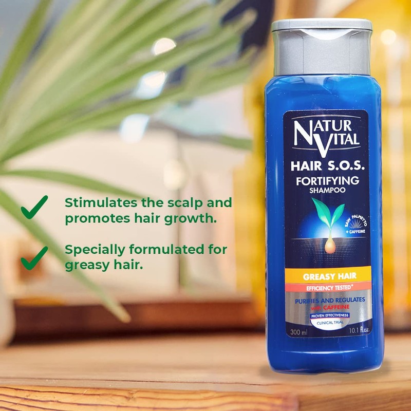 NaturVital Unisex Natural, Plant-based Hair SOS Revitalizing Shampoo for Greasy