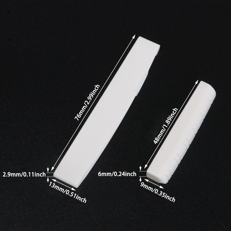 BQLZR Bone Bridge Saddle and Nut For 12 String Acoustic