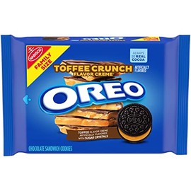 OREO Toffee Crunch Creme with Sugar Crystals Chocolate Sandwich Cookies, Family Size, 17 oz