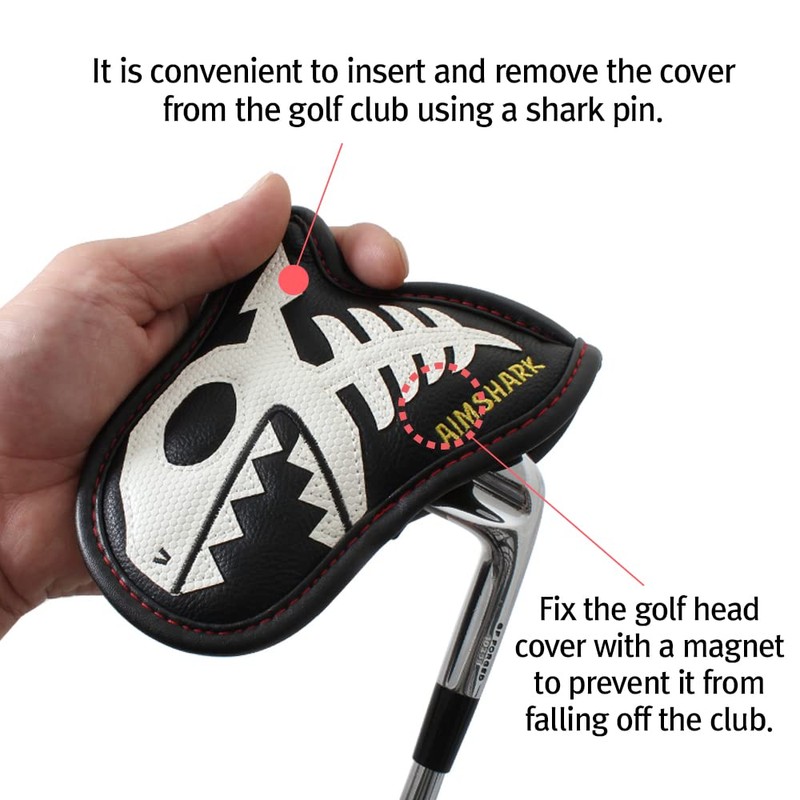AIMSHARK Skull_Shark Golf Iron Cover / 1 Piece or 9