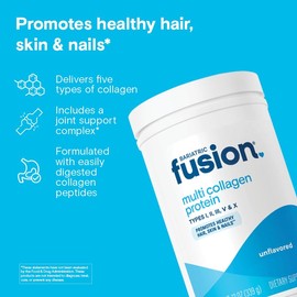 Bariatric Fusion Unflavored Multi Collagen Protein Powder | Hydrolyzed Collagen Peptides Powder Plus Joint Support Complex of MSM and Glucosamine | Type 2 | Dairy, Gluten & Soy Free | 30 Servings