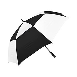 The Checkerboard 62" Vented Large Oversize Auto Open Windproof Golf Umbrella for Rain, Strong Fiberglass Ribs Waterproof Portable Golfing Umbrella, Heavy Duty Umbrella for Men & Women,