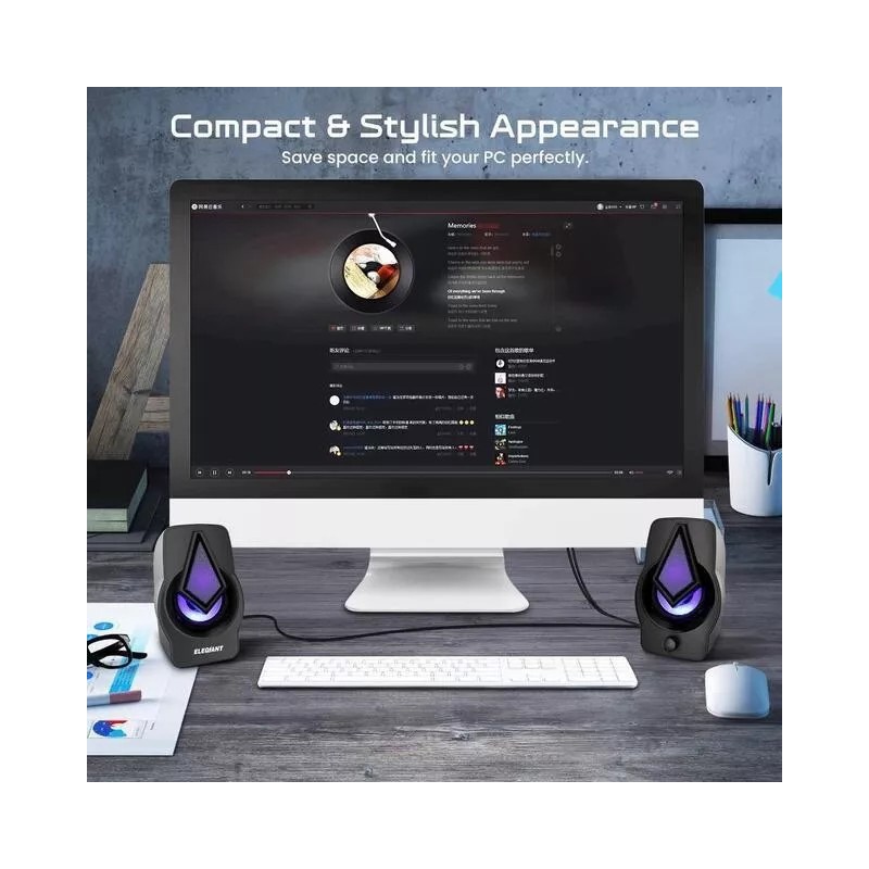 Speakers ELEGIANT SR600 10W Computer Speakers Stereo Home Theater Sound