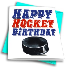 Hockey Fast Break Birthday Card 1-Pack (5x7) Super Star Illustrated Sports Birthday Cards Greeting Cards- Awesome for Hockey Players, Coaches and Fans Birthdays, Gifts and Parties!