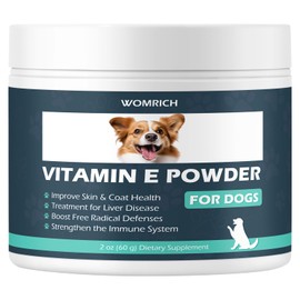 Vitamin E for Dogs, Dog Vitamins E, Vitamin E Powder Promote Cardiovascular Health & Cell Membranes, Boost Dog Immune System, Improve Skin & Coat Health, Treatment for Liver Disease, for All Dogs, 60g