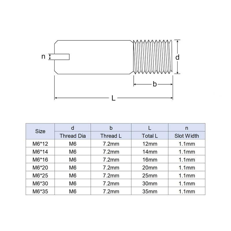 sourcing map 5Pcs M6 x 20mm Slotted Cylindrical Pin 304