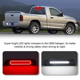 SHINEFIT LED 3rd Third Brake Light Replacement for Ram 1500 2002-2008 / Ram 2500 3500 2003-2009, White Cargo Lamp High Mount Stop 3rd Brake Light for Ram