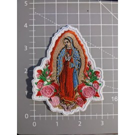Unbranded Our Lady of Guadalupe Patch Nuestra Señora de Guadalupe Embroidered Iron On 3x4"