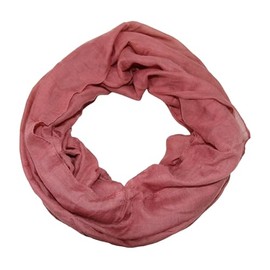 beybey® Basic women's loop scarf made of viscose and cotton and in many colours. Perfect gift idea, Tint Rosee