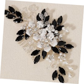 FRCOLOR Flower Hair Comb Rhinestones Elegant Bridal Hair Accessory for Weddings and Parties Decorative Side Comb for Women and Girls
