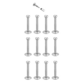 PIERCE ME (12pcs) Internally Threaded Labret Monroe Lip Tragus 2mm CZ Surgical Steel 16 Gauge, 5/16" (8mm) 16g