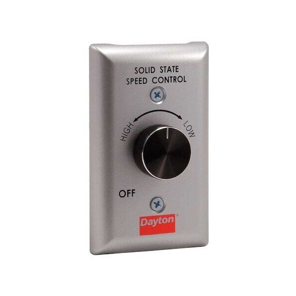 Dayton 48C172 Dial Speed Control, 115V, 6 Amp, Spst, Brushed