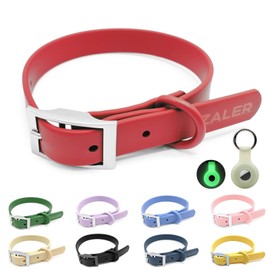 ZALER Waterproof Dog Collar, Adjustable Odor Proof Dog Collars Easy to Clean, Soft Comfortable Pet Collars for Large, Medium Small Dogs (Strawberry Red, S(Length:8.6''-12.6''; Width:0.75''))