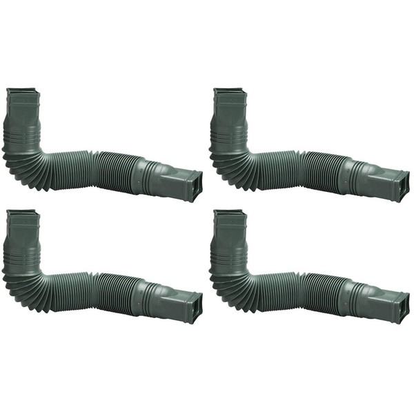 Flex-Drain 85011 Downspout Extension, Green (Four Pack)