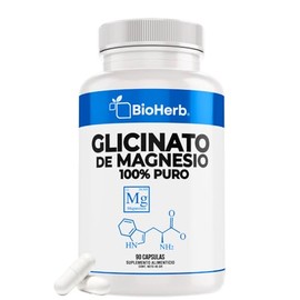 BioHerb Glicinato de Magnesio de 500 mg (90 Capsulas Para 3 Meses) – 16% Magnesio Elemental – Alta Biodisponibilidad y Absorción – Apoyo al Sueño, Estrés y Músculos