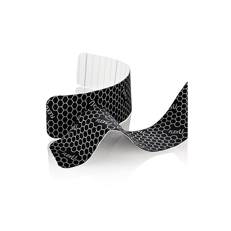 FLEXU Kinesiology Tape - 3-Pack (60 Pre-Cut Strips, 5x25 cm)