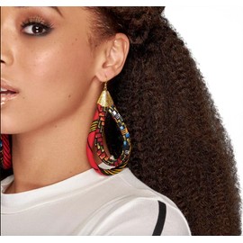Ankara African Earrings | Africa Earrings | Unique Chunky Earrings | Ankara Print Earrings | Afrocentric Jewelry | Red,Black, Maroon,Yellow, Blue | African hoop earrings | Ethnic hoops | Cloth & Cord