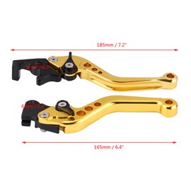 Fdit Pair of 22mm 7/8" CNC Aluminum Motorcycle Clutch Drum Brake Lever Handles (Gold)