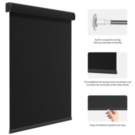 MYshade Custom Size Blinds Blackout Shades for Indoor Windows, Cordless Roller Shades Fabric Room Darkening Inside Outside Mount Customized Blinds