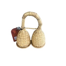 Caxixi from Africa, made of rattan, size: diameter: 3.15 inch, length: 6.7 inch