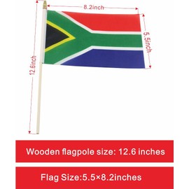 20 Pack South Africa Flags South African Stick Flag Small Mini Handheld Flags for Decorations,（ 5 × 8inches）, essential for parties and celebrations