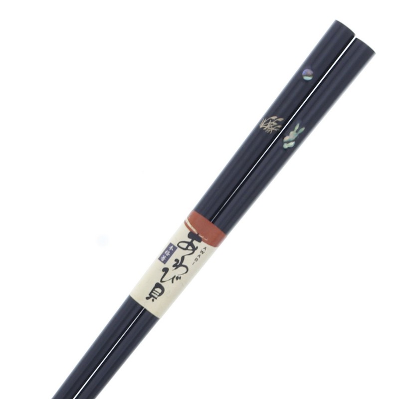 Ishida Shell Craft Abalone Wooden Chopsticks (Natural Wood), Made in