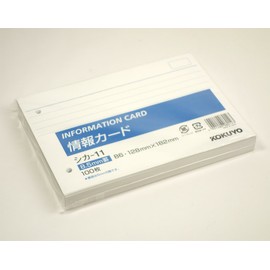 コクヨ メモ帳 情報カード 横罫 B6横 2穴 100枚 シカ-11