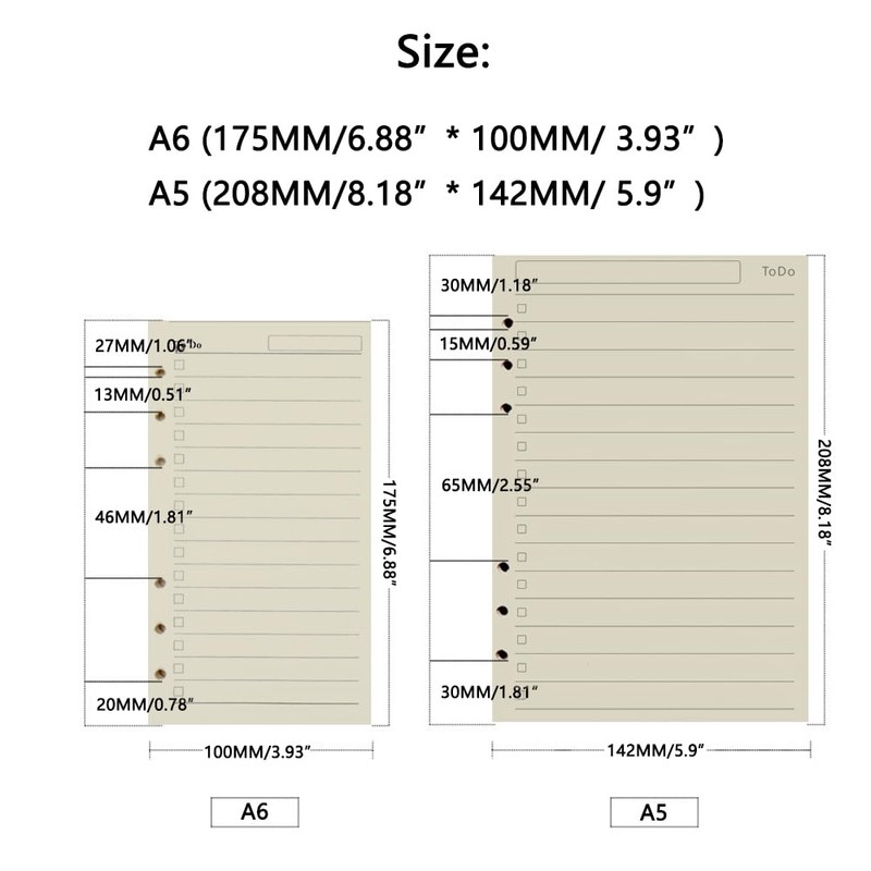 A5 Refills Paper, 800 Pages/400 Sheets Refill Pad, Insert Ruled