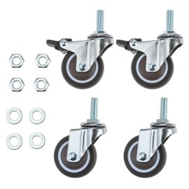 bowarepro 4 x Swivel Castors 50 mm M10 Castors for Furniture Heavy Duty Castors Load Capacity 108 kg Furniture Castors with Brake (M10 x 25)