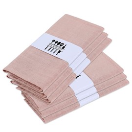 Pack of 6 Rustic Natural Cotton Fabric Napkins Set, Soft, Comfortable and Reusable, Linen Napkins, Cloth for Wedding Party and Party Decoration, Set of 6