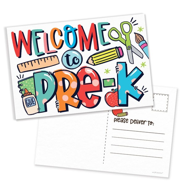 m&h invites Pre-K Welcome To School Postcards For Students From