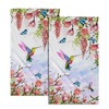 Pink Floral Hand Towels Set of 2 Hummingbird Butterfly Soft